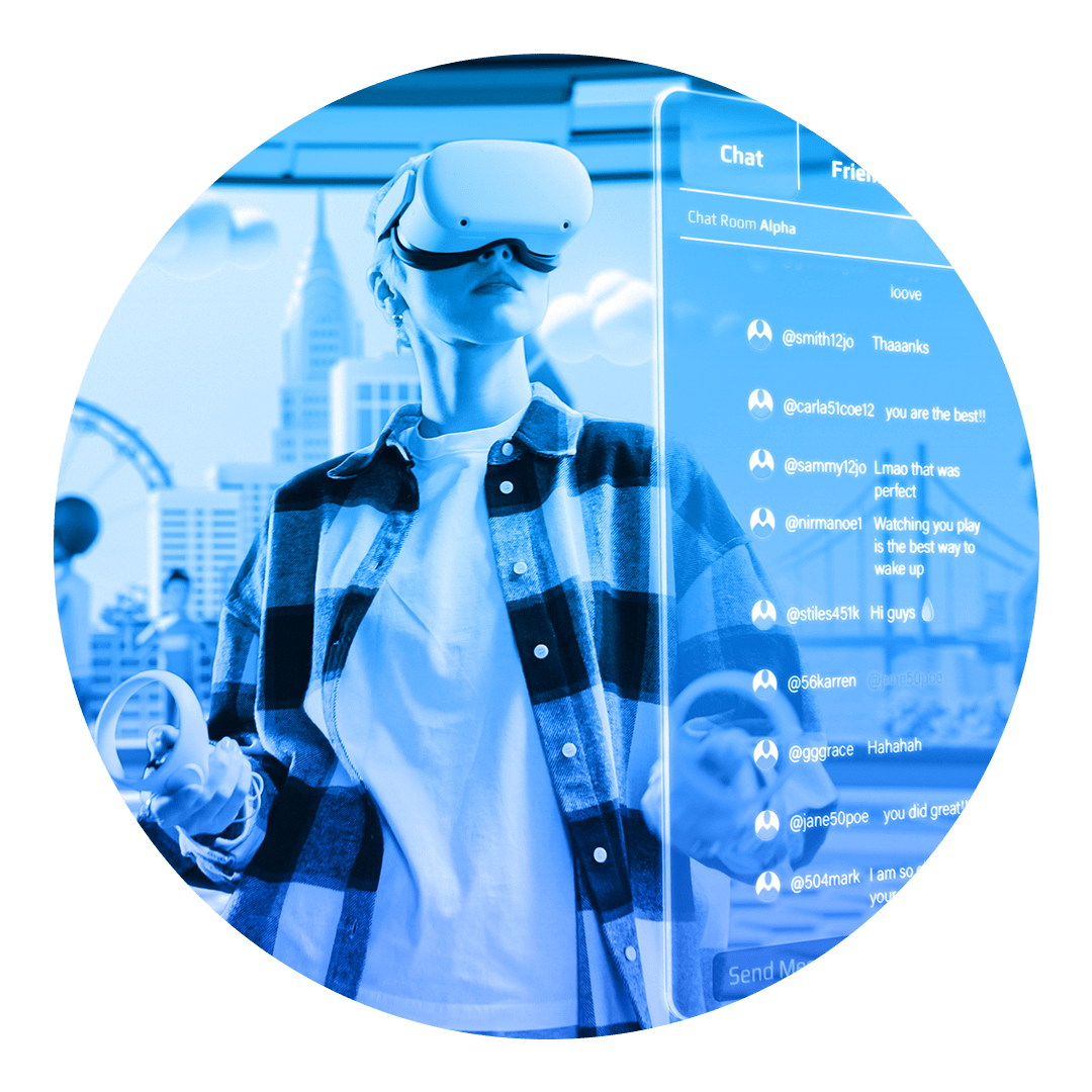 persn wearing vr glasses